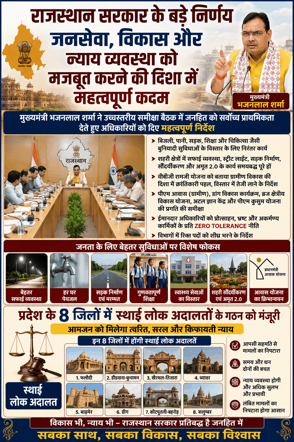 राजस्थान में 8 नए स्थायी लोक अदालतों को मंजूरी